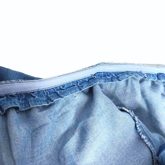 TIMING Chambray Strapless Tie Back Romper Sz M GUC - Picture 7 of 8